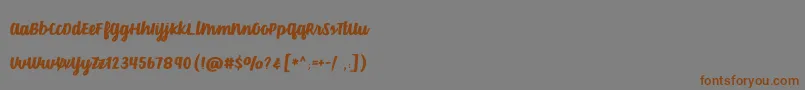 VelvetHeart-Schriftart – Braune Schriften auf grauem Hintergrund