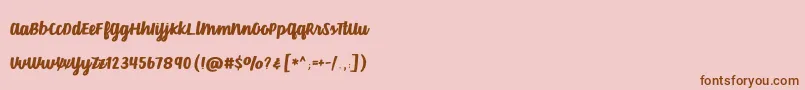 VelvetHeart Font – Brown Fonts on Pink Background