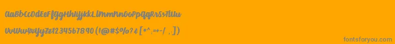 VelvetHeart Font – Gray Fonts on Orange Background