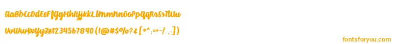 VelvetHeart-Schriftart – Orangefarbene Schriften auf weißem Hintergrund