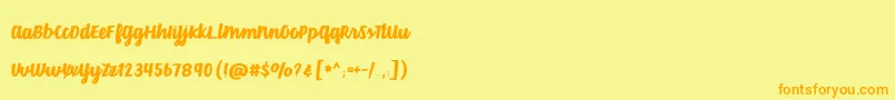 VelvetHeart Font – Orange Fonts on Yellow Background