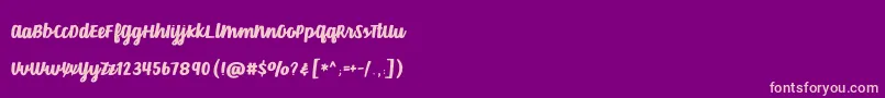 VelvetHeart Font – Pink Fonts on Purple Background