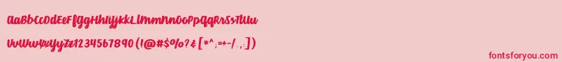 VelvetHeart Font – Red Fonts on Pink Background