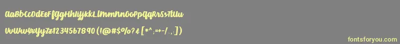 VelvetHeart-Schriftart – Gelbe Schriften auf grauem Hintergrund