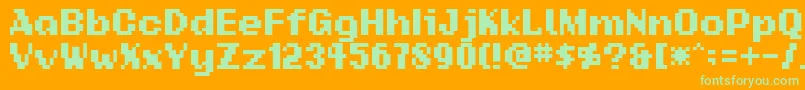 Шрифт Addsbp – зелёные шрифты на оранжевом фоне