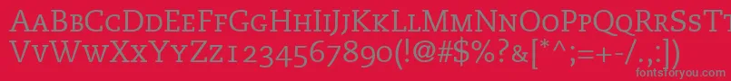 PmnCaecilia55RomanSmallCapsOldstyleFigures Font – Gray Fonts on Red Background