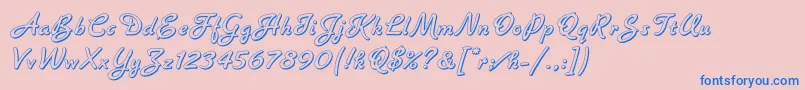 BannerLetPlain.1.0 Font – Blue Fonts on Pink Background