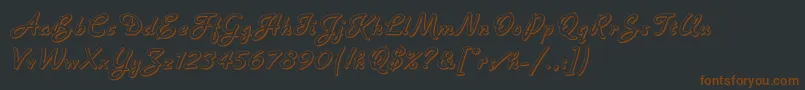 Шрифт BannerLetPlain.1.0 – коричневые шрифты на чёрном фоне