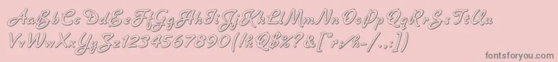 BannerLetPlain.1.0 Font – Gray Fonts on Pink Background