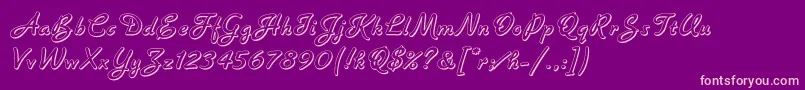 BannerLetPlain.1.0 Font – Pink Fonts on Purple Background