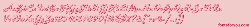 BannerLetPlain.1.0 Font – Red Fonts on Pink Background