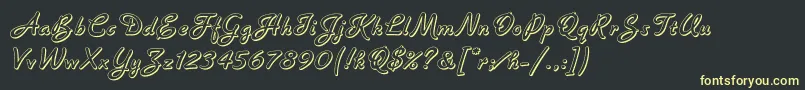BannerLetPlain.1.0 Font – Yellow Fonts on Black Background