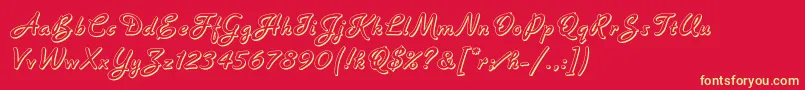 BannerLetPlain.1.0 Font – Yellow Fonts on Red Background