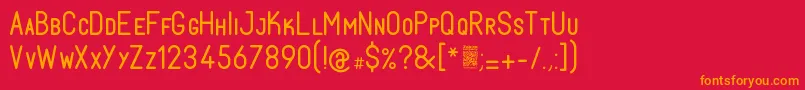 フォントFabiolosmallcapRegular – 赤い背景にオレンジの文字