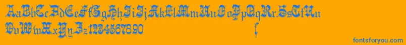 Weitere Informationen zur Phantasinian-Schriftart Phantasinian-Schriftart – Blaue Schriften auf orangefarbenem Hintergrund