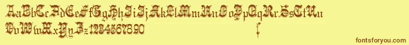 Phantasinian Font – Brown Fonts on Yellow Background