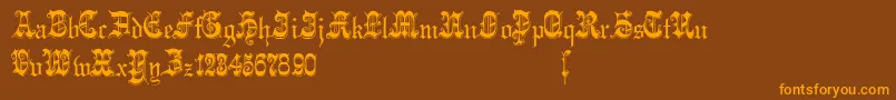 Phantasinian Font – Orange Fonts on Brown Background