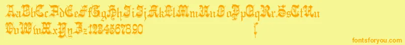 Weitere Informationen zur Phantasinian-Schriftart Phantasinian-Schriftart – Orangefarbene Schriften auf gelbem Hintergrund