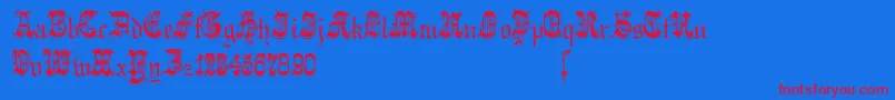 Phantasinian Font – Red Fonts on Blue Background