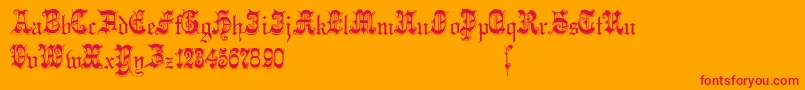Phantasinian Font – Red Fonts on Orange Background