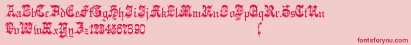 Phantasinian-Schriftart – Rote Schriften auf rosa Hintergrund
