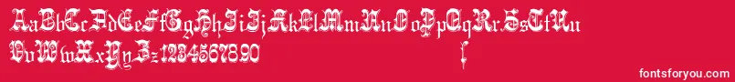 Fonte Phantasinian – fontes brancas em um fundo vermelho