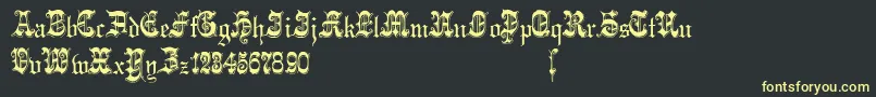 Phantasinian Font – Yellow Fonts on Black Background
