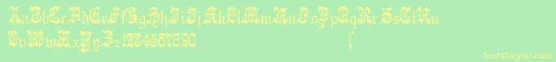 Phantasinian Font – Yellow Fonts on Green Background