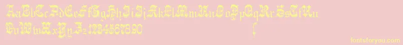 Phantasinian Font – Yellow Fonts on Pink Background