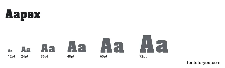 Размеры шрифта Aapex