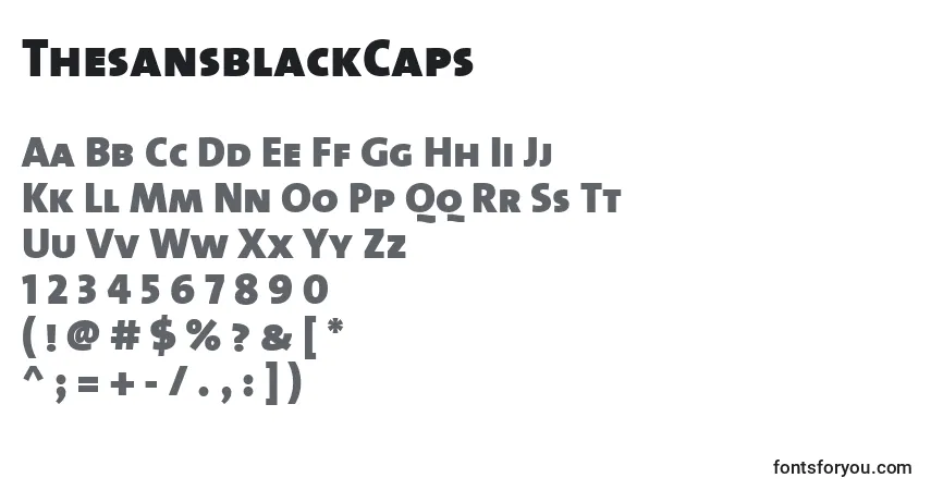 A fonte ThesansblackCaps – alfabeto, números, caracteres especiais