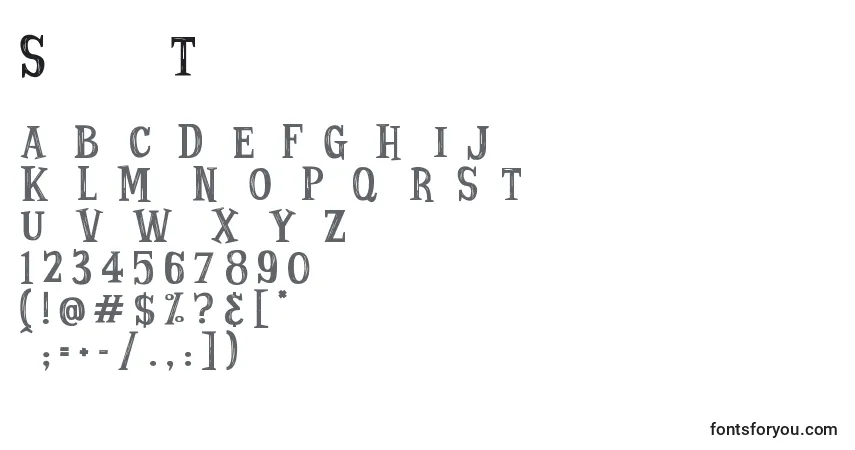A fonte StrangeTales – alfabeto, números, caracteres especiais