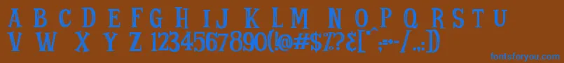 StrangeTales Font – Blue Fonts on Brown Background