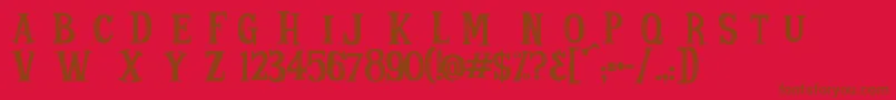 StrangeTales Font – Brown Fonts on Red Background