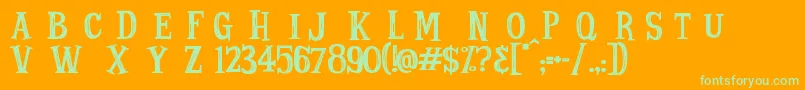 StrangeTales Font – Green Fonts on Orange Background