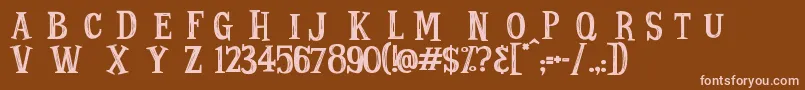 StrangeTales Font – Pink Fonts on Brown Background