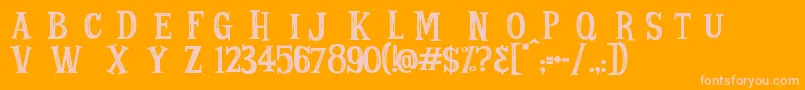 StrangeTales Font – Pink Fonts on Orange Background