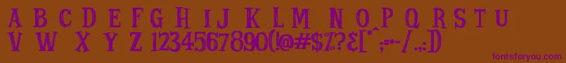 StrangeTales Font – Purple Fonts on Brown Background