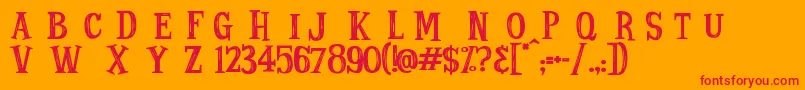 StrangeTales Font – Red Fonts on Orange Background