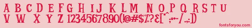 StrangeTales Font – Red Fonts on Pink Background