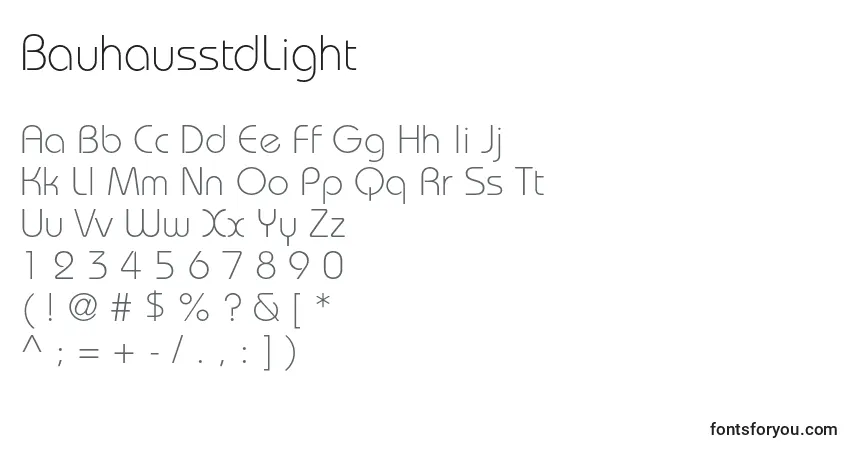 BauhausstdLight-fontti – aakkoset, numerot, erikoismerkit