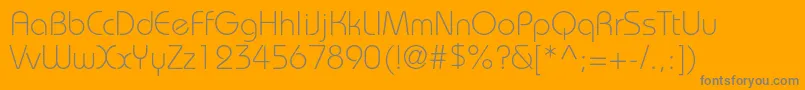 BauhausstdLight-Schriftart – Graue Schriften auf orangefarbenem Hintergrund