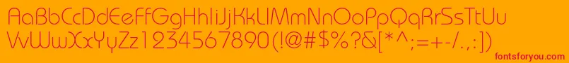 BauhausstdLight Font – Red Fonts on Orange Background