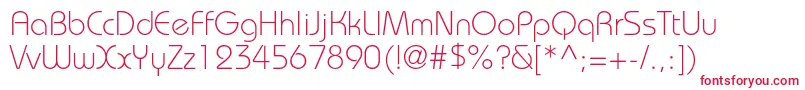 BauhausstdLight Font – Red Fonts on White Background