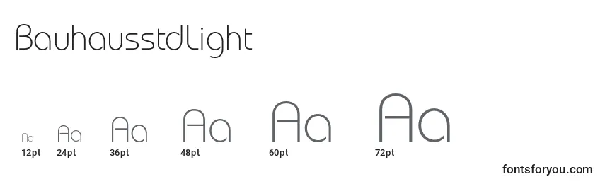BauhausstdLight Font Sizes