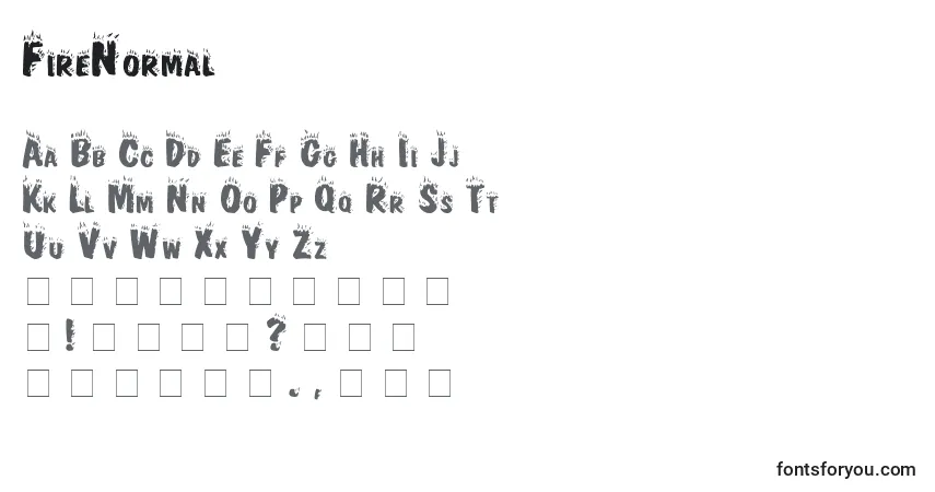 FireNormal-fontti – aakkoset, numerot, erikoismerkit