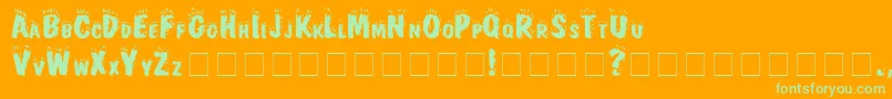 FireNormal Font – Green Fonts on Orange Background
