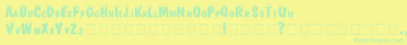 FireNormal-Schriftart – Grüne Schriften auf gelbem Hintergrund
