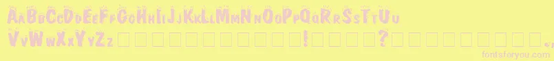 Fonte FireNormal – fontes rosa em um fundo amarelo