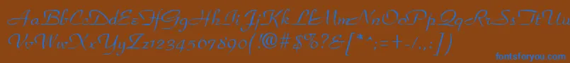 ParkplaceRegular Font – Blue Fonts on Brown Background